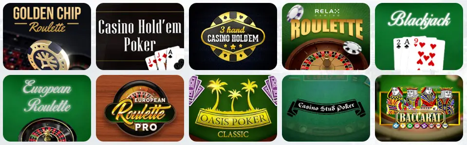 Jeux de table au ROLL BLOCK CASINO