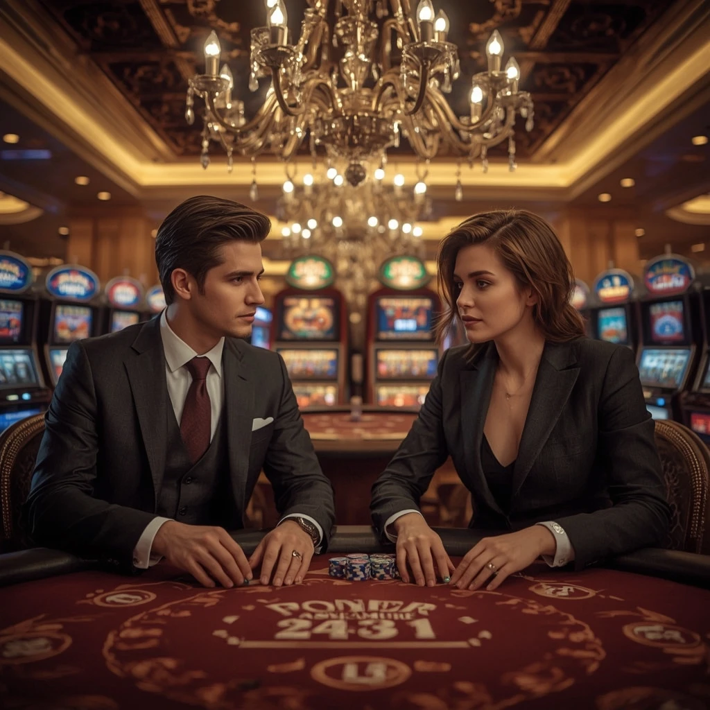 Deux joueurs de poker dans un Roll Block Casino